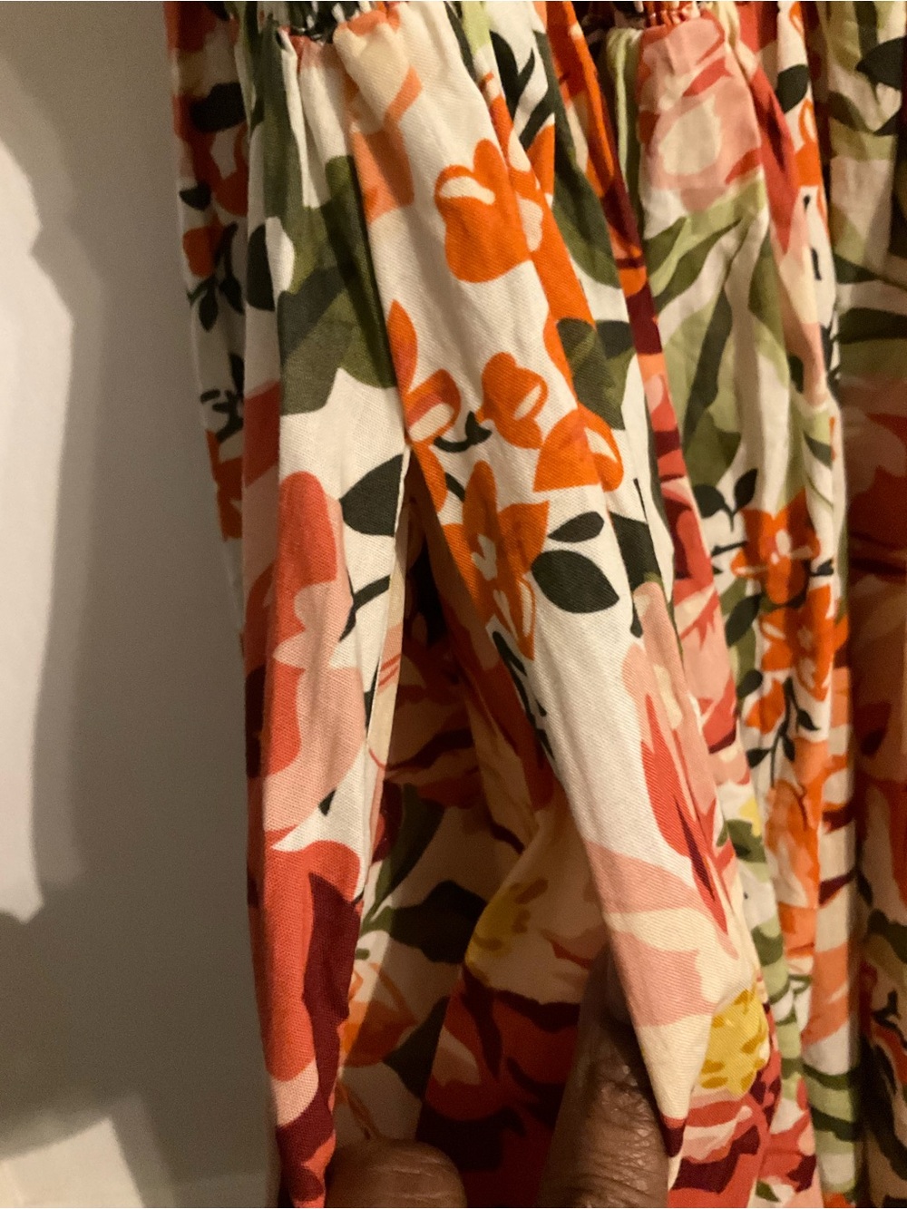 Floral Halter Maxi Dress in Coral & Green - Picture 4 of 9